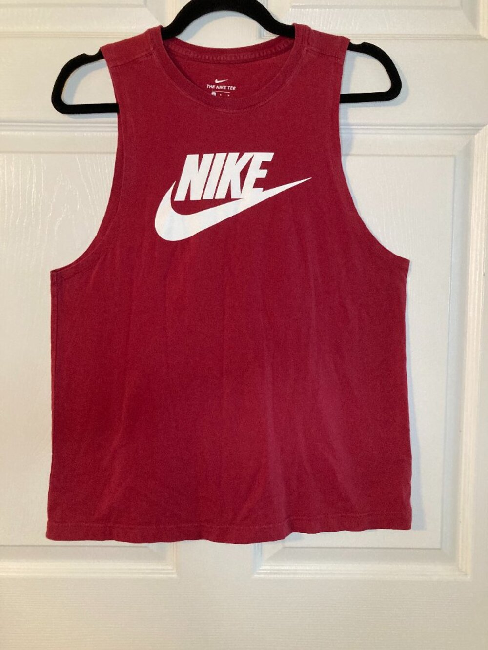 Nike Sportswear Men's Red/Burgundy Icon Futura Graphic Tank Top - Size M